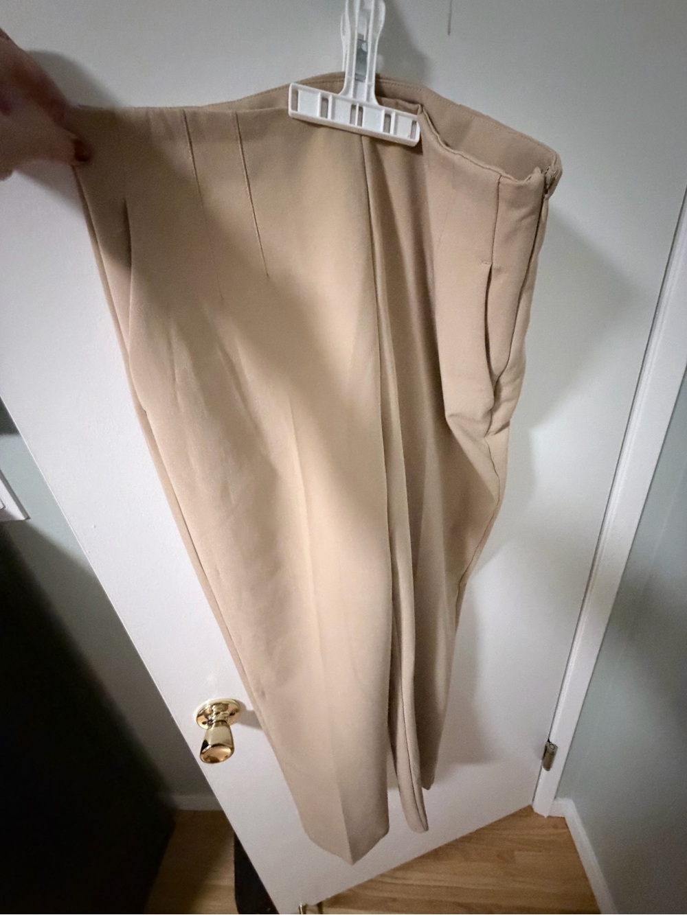 Dynamite Beige High-Waist Tapered Leg Trousers